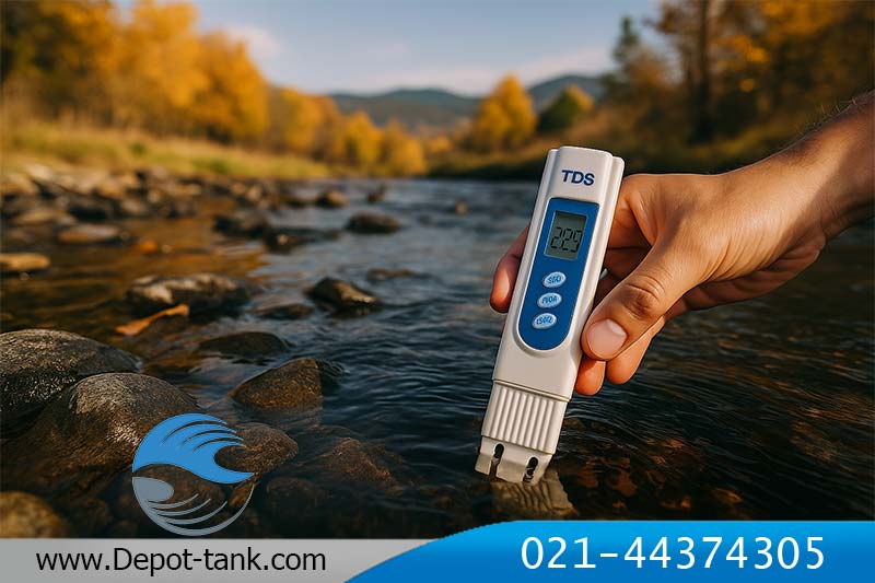 اندازه‌گیری TDS آب رودخانه با دستگاه پرتابل در محیط طبیعی؛ سنجش املاح محلول در آب با استفاده از TDS متر دستی