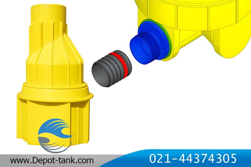 اتصال لوله کاروگیت دو جداره به منهول پلی اتیلن تک جداره زرد رنگ