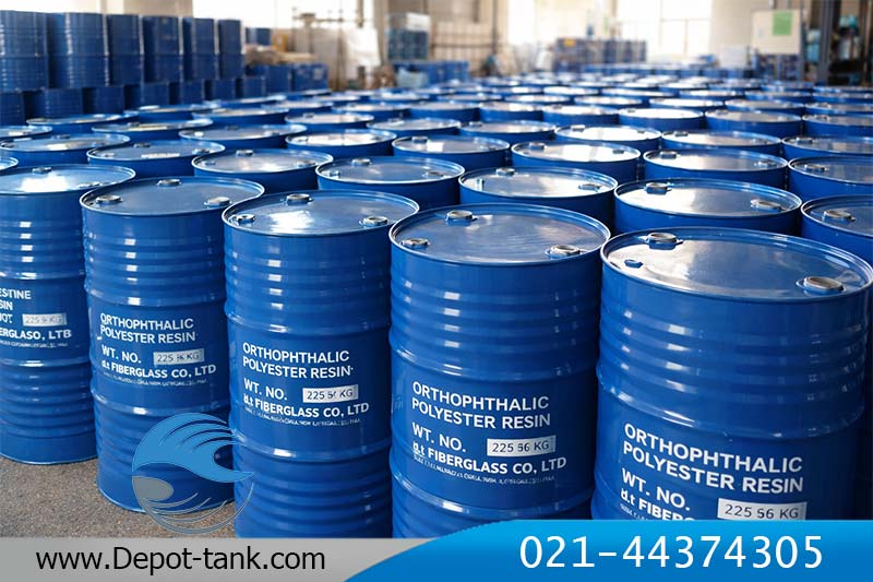 انبار موجودی رزین آرتوفتالیک آماده برای تولید مخازن کامپوزیت